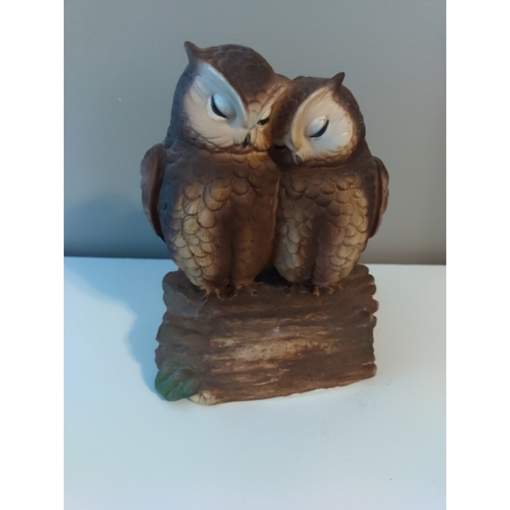 Vintage Gorham Owl Couple Love Wind Up Music‎ Figurine Works